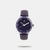 Quartz Analog Purple Dial Leather Strap Watch for Girls NN6078SL05