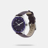 Quartz Analog Purple Dial Leather Strap Watch for Girls NN6078SL05