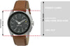 Quartz Analog Black Dial Leather Strap Watch for Guys