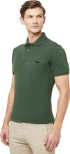 HiFlyers Men's Cotton Polo T-Shirt with Chest Logo Olive