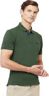 HiFlyers Men's Cotton Polo T-Shirt with Chest Logo Olive