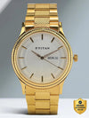Karishma with Day & Date White Dial Golden SS Strap Analog Watch- For Men