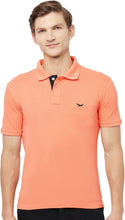 HiFlyers Men's Cotton Polo T-Shirt with Chest Logo Orange