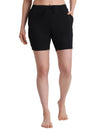 T.T. Women Regular Fit Poly Jersey Solid Short -Black