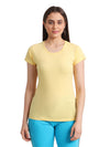 T.T. Women Slim Fit 100% Cotton Cool Round Neck Half Sleev Solid Tshirt  Yellow