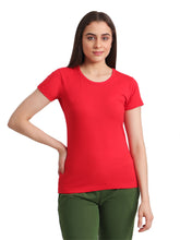 T.T. Women Slim Fit 100% Cotton Cool Round Neck Half Sleev Solid Tshirt  Red