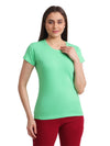 T.T. Women Slim Fit 100% Cotton Cool Round Neck Half Sleev Solid Tshirt  Green