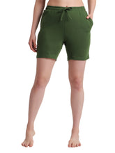 T.T. Women Regular Fit Poly Jersey Solid Short -Olive