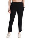 T.T. Women Regular Fit Poly Jersey Solid Trackpant -Black