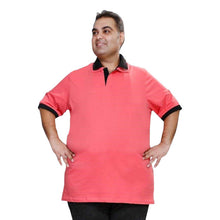 T.T. Mens Plus Size Double Collar Pink Tshirts