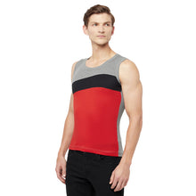 T.T. Men Designer Gym Vest  Pack Of 2 Black-Red::Grey-Red