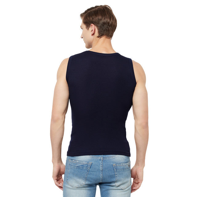 T.T. Men Designer Gym Vest  Pack Of 2 Navy-Sky::Maroon-Navy