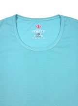T.T. Women Solid Regular Fit Poly Round Neck Tshirts -Aqua