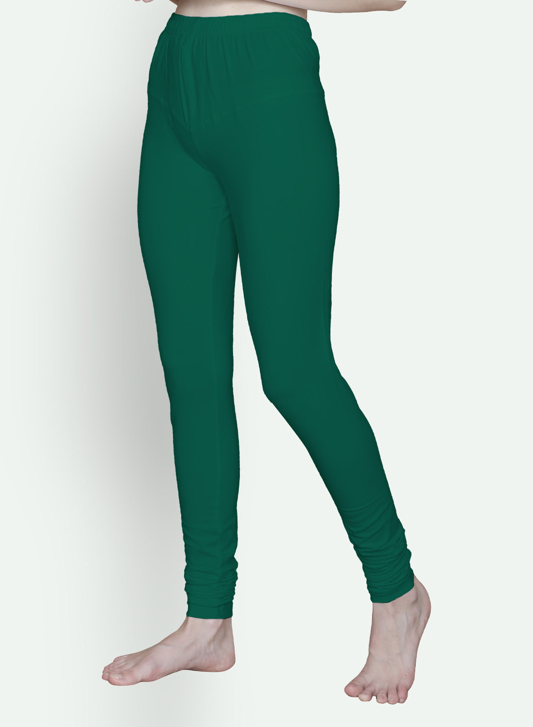 T.T. Women Solid Chudidar Cotton Lycra Cool Leggings -Rama Green