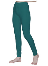 T.T. Women Solid Chudidar Cotton Lycra Cool Leggings -Emerald Green