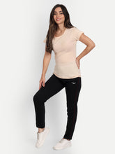 HiFlyers Women Comfort Fit Black Solid Cotton Track Pants