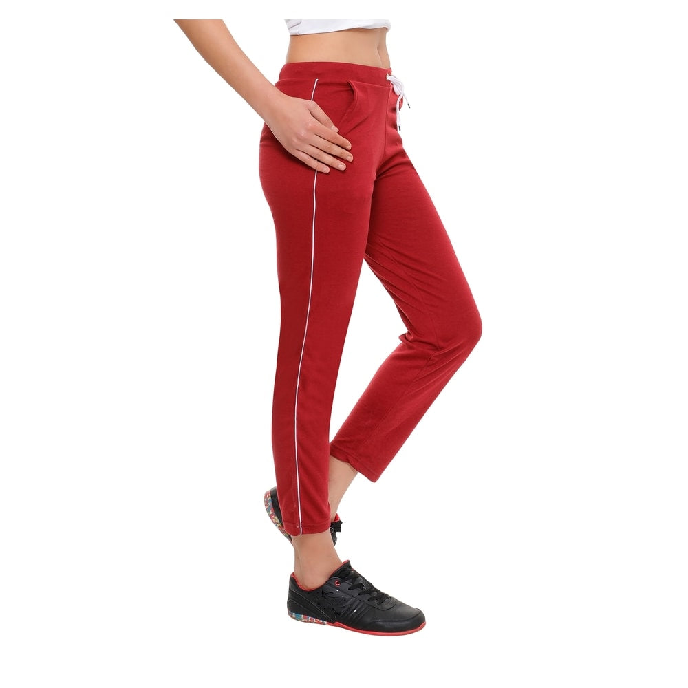 Buy online Red Flat Front Trouser from bottom wear for Women by Fabcoast  for ₹799 at 50% off | 2024 Limeroad.com