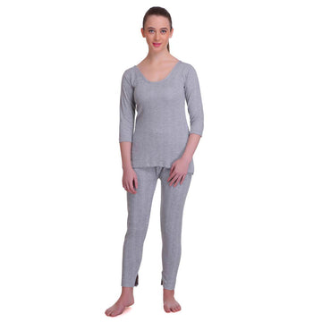 T.T. Women Top - Pyjama Set Thermal - Grey Melange