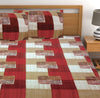 T.T. Maroon & Beige Printed Cotton Double Bedsheet with 2 Pillow Covers