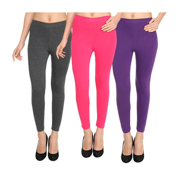 HiFlyers Women Ankle Length Leggings Pack Of 3