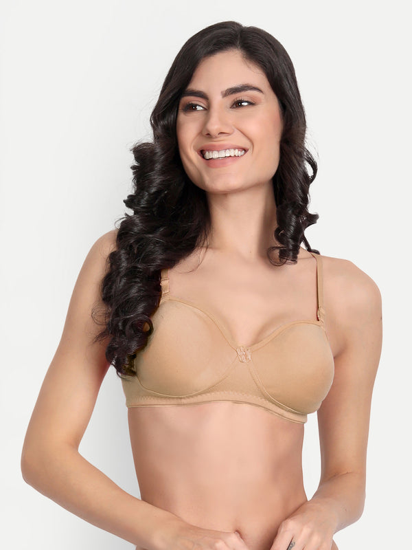 T.T. Women Desire Beige Bra with Extra Strips