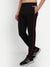 T.T. Cool Men Side Striped Detail Black Cotton Track Pants