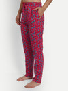 HiFlyers Women Comfort Fit Rose & Blue Printed Cotton Pyjama