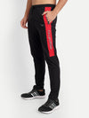 HiFlyers Men Black & Red Colourblocked Track Pants