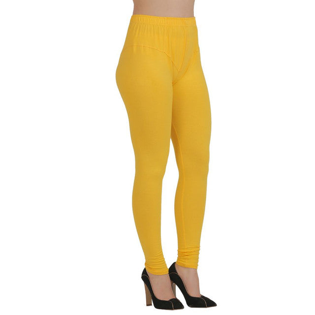Buy Women Yellow-Blue Churidar Leggings (Pack Of 2): TT Bazaar