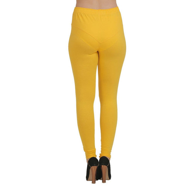 Churidar Fit Mixed Cotton with Spandex Stretchable Leggings Yellow