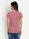 T.T. Women Pink Solid Round Neck Pure Cotton T-shirt