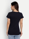 T.T. Women Black Solid Round Neck T-shirt