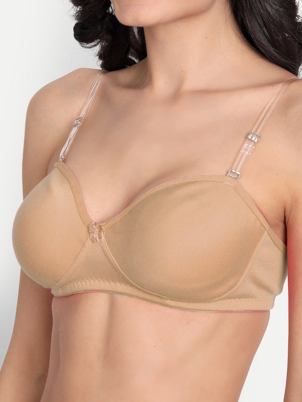 T.T. Women Desire Beige Bra with Extra Strips