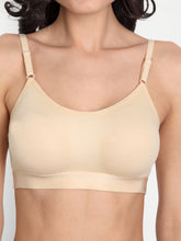 T.T. Women Moulded Solid Skin Coloured Sports Bra