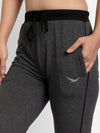 HiFlyers Women Comfort Fit Anthra Melange Cotton Track Pants