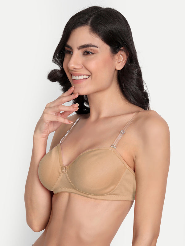 T.T. Women Desire Beige Bra with Extra Strips