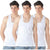 Men White Interlock Vest