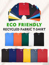 T.T. Men'S Eco Friendly (Cotton Rich) Recycled Fabric Solid Regular Fit Round Neck T-Shirt Pack Of 5 -Yellow-Green-Orange-Teel-Steel Grey