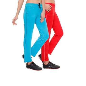 T.T. Women 100% Cotton Interlock Fabric Track Pant Pack Of 2