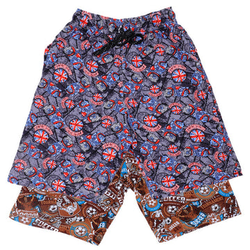 T.T. Junior Cool Printed Bermuda Short Pack Of 2 Purple-Brown