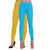 Women Yellow-Blue Churidar Leggings