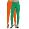 Women Green-Orange Churidar Leggings