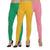 Women Green-Orange Churidar Leggings