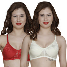 T.T. Women Platting Hos With Spandex Net Bra Pack Of 2 Red-White