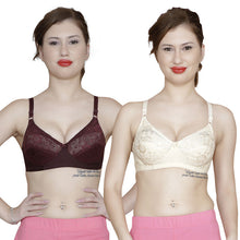 T.T. Women Platting Hos With Spandex Net Bra Pack Of 2 Brown-Skin