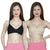 T.T. Women Pc Spandex Bra Pack Of 2 Black-Skin