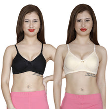 T.T. Women Paded Moulded Cup Bra Pack Of 2 Black-Skin