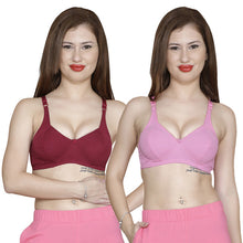 T.T. Women Pc Spandex Bra Pack Of 2 Maroon-Pink