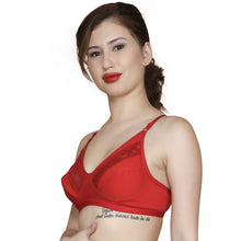T.T. Women Pc Hosiery With Spandex Lace Bra Pack Of 2 Red-White