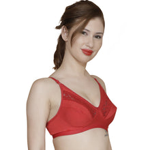T.T. Women Pc Hosiery With Spandex Lace Bra Pack Of 2 Red-White